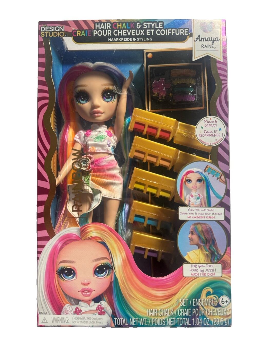 Rainbow High Amaya Raine Hair Chalk Style Doll New